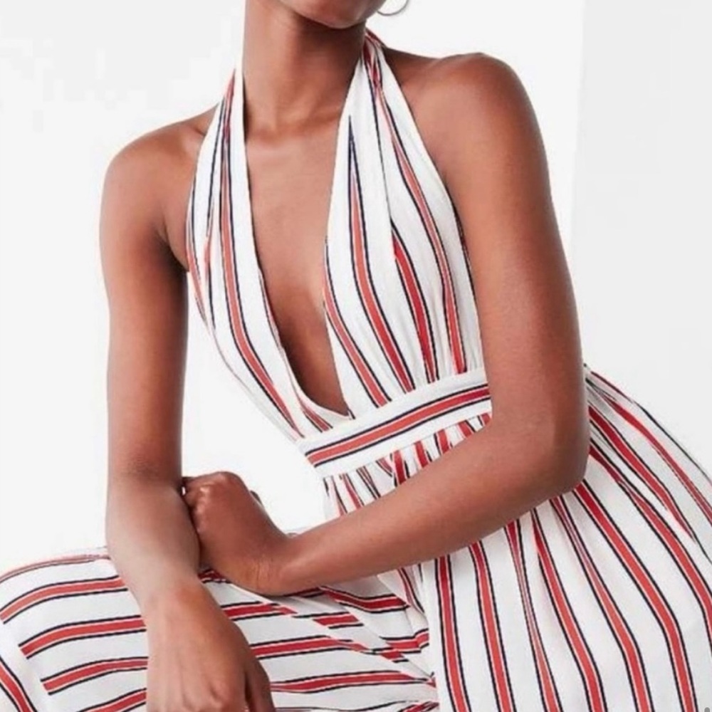 Striped halter jumpsuit